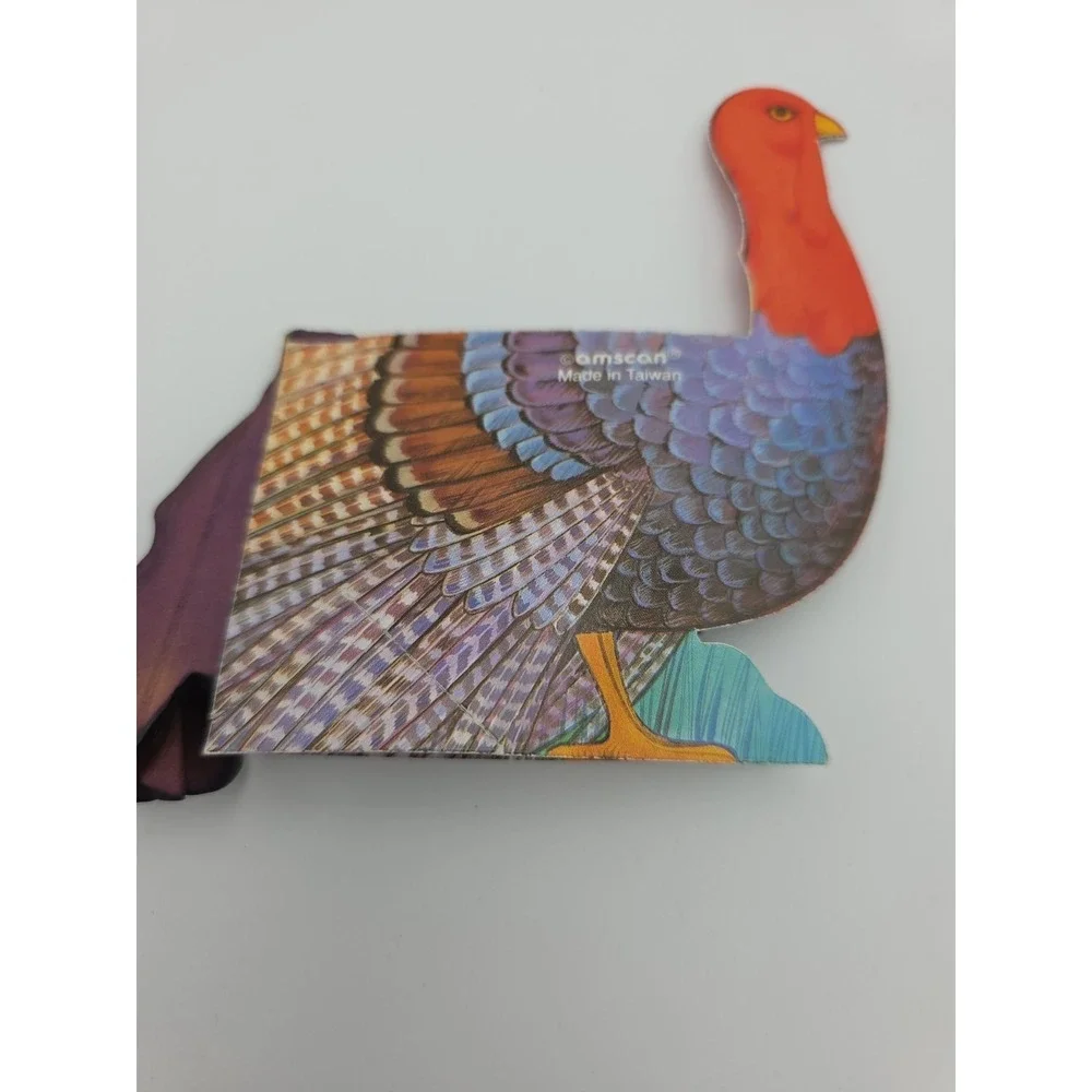 Vintage Honeycomb Paper Turkey Thanksgiving Decorations Set of 4 Multi-Color